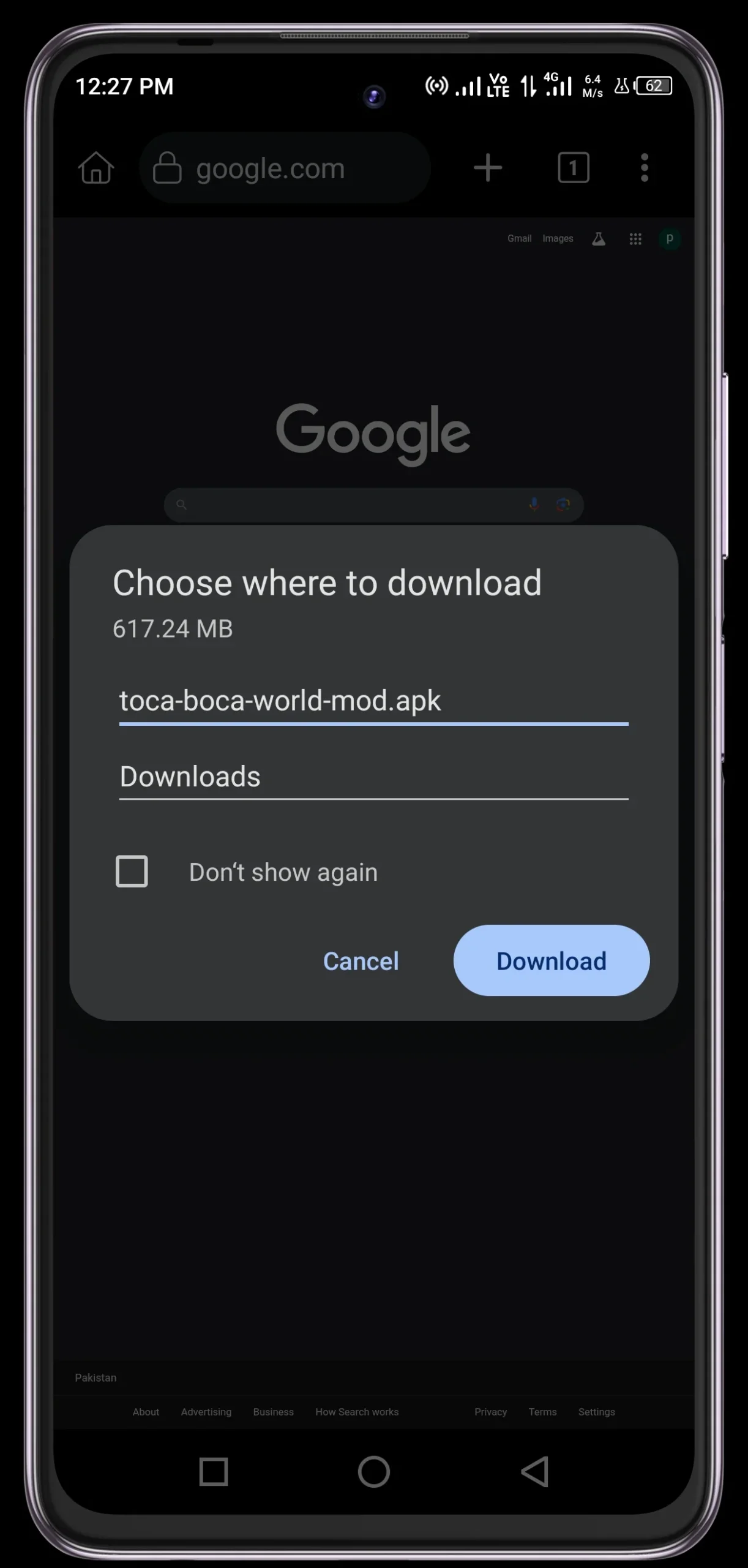 click on the button to start download